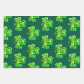 Shamrock St Patrick's Day Wrapping Paper Sheets Geschenkpapier Set (Vorderseite)