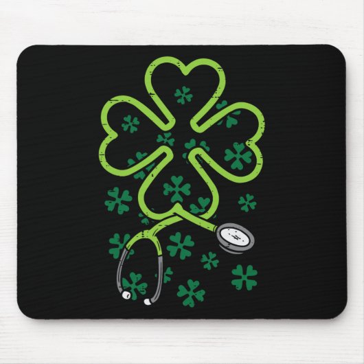 Shamrock-Stethoskop-Operationsschwester St. Patric Mousepad (Vorne)