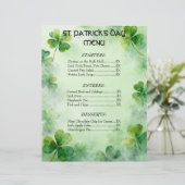 Shamrock Traum St. Patrick's Day Menü (Stehend Vorderseite)