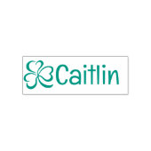 Shamrock w/ Name Signature Pre Inked Rubber Stamp Permastempel (Design)