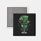 Shamrock-Weingläser Trinken St. Patricks Day Irisc Magnet (Vorderseite/Rückseite)