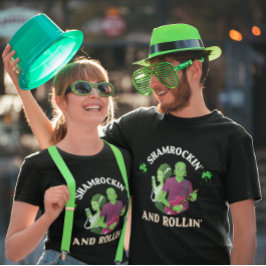 Shamrockin' and Rollin' St. Patrick's Day Spaß T-Shirt
