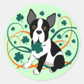 Shamrockin' Terrier Runder Aufkleber (Vorderseite)