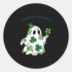 Shamrockin und spukender Geist St. Patrick's Day Runder Aufkleber
