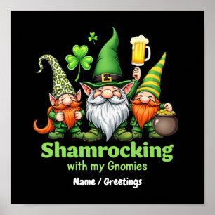 Shamrocking mit meinen Gnomies Lustiges St. Patric Poster