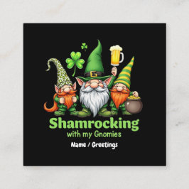 Shamrocking mit My Gnomies Funny St. Patrick's Quadratische Visitenkarte