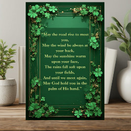 Shamrocks Green May the Road Rise Irish Blessing Fotoplatte