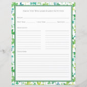 Shamrocks Green White Recipe Paper Sheet (Rückseite)