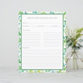 Shamrocks Green White Recipe Paper Sheet (Stehend Vorderseite)