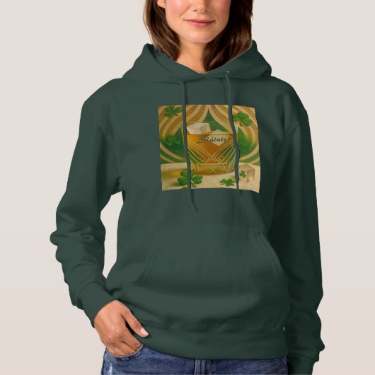 Shamrocks Irish Whiskey Tumbler "Sláinte!" Hoodie (Vorderseite)