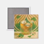 Shamrocks Irish Whiskey Tumbler "Sláinte!" Magnet (Vorderseite/Rückseite)