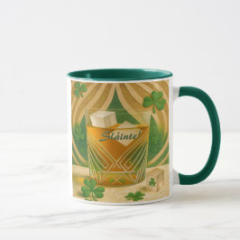 Shamrocks Irish Whiskey Tumbler "Sláinte!" Tasse