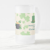 Shamrocks, leprechauns & Pot of Gold Frosted Beer  Mattglas Bierglas (VorderseiteRechts)