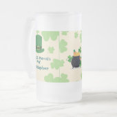 Shamrocks, leprechauns & Pot of Gold Frosted Beer  Mattglas Bierglas (Vorderseite Links)