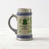 Shamrocks, leprechauns & Pot of Gold Stein Bierglas (Links)