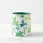 Shamrocks St. Patrick's Day Green Monogram Mug Tasse (Zentrum)