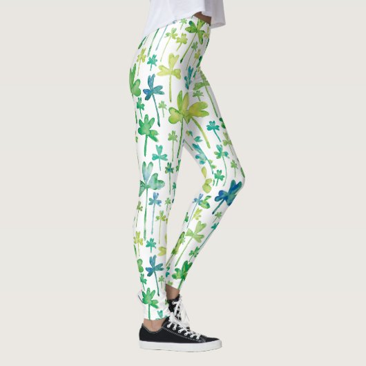Shamrocks St. Patrick's Day Green White Leggings (Rechts)