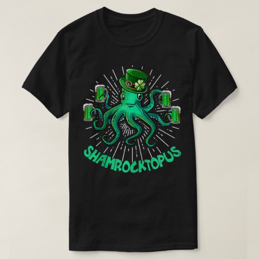 Shamrocktopus St. Patricks Day Irish Octopus T-Shirt (Design vorne)