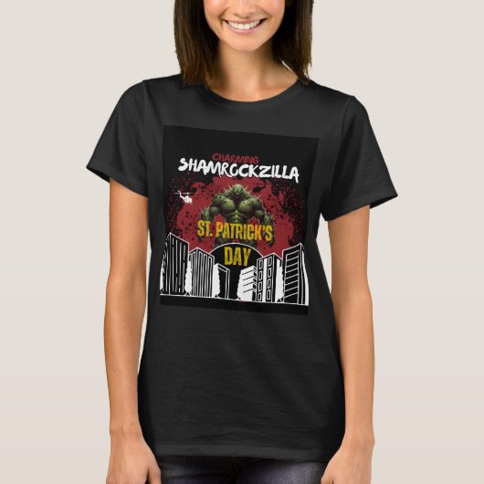 Shamrockzilla: St. Patrick’s Day Kaiju-Monster T-Shirt (Vorderseite)