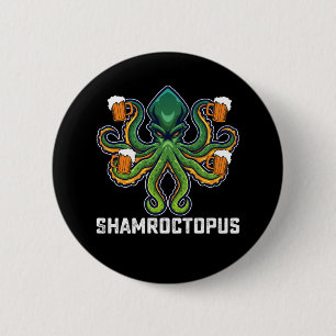 Shamroctopus Octopus Lover St Patrick's Day Button