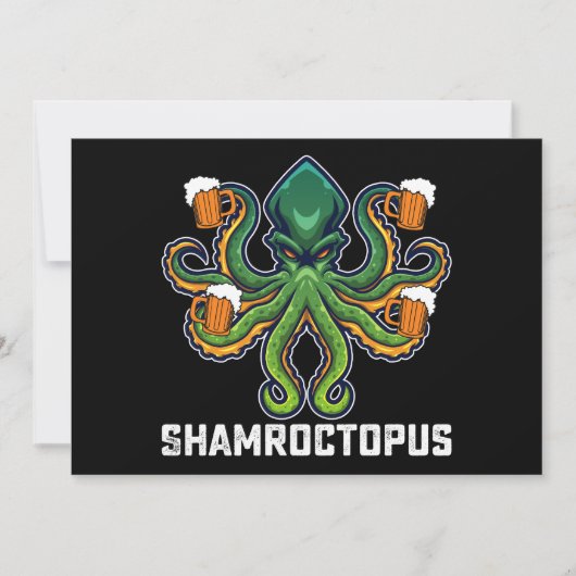 Shamroctopus Octopus Lover St Patrick's Day Einladung (Vorderseite)