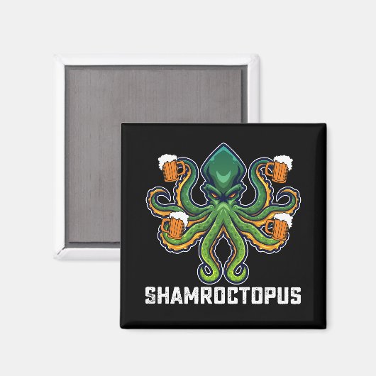 Shamroctopus Octopus Lover St Patrick's Day Magnet (Vorderseite/Rückseite)