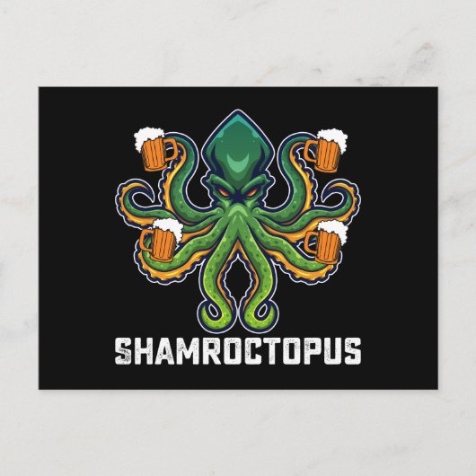 Shamroctopus Octopus Lover St Patrick's Day Postkarte (Vorderseite)