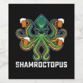 Shamroctopus Octopus Lover St Patrick's Day Weinetikett (Einzelnes Label)