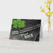 Shamrosks in Jeans Pocket St. Patrick's Karte (Gelbe Blume)