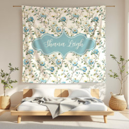Shana Leigh Dainty Blues Floral Fleecedecke