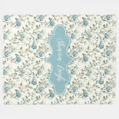 Shana Leigh Dainty Blues Floral Fleecedecke (Vorderseite (Horizontal))