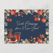 Shana Tova - blau Postkarte (Vorderseite)