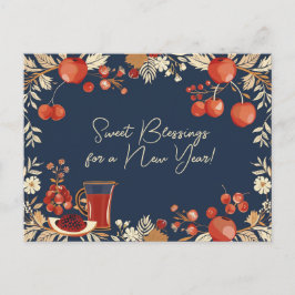 Shana Tova - blau Postkarte