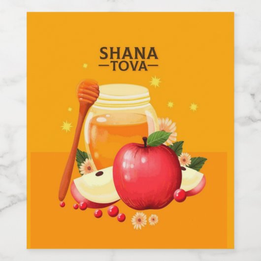 Shana Tova Food and Beverage Label Set Weinetikett (Einzelnes Label)