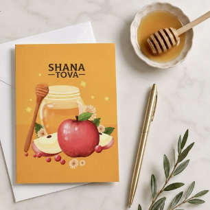 Shana Tova - Frohes jüdisches Neujahrs-Grußkarte Feiertagskarte