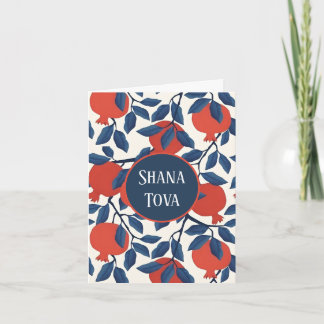 Shana Tova Granatapfel Botanisches Design | Elegan Feiertagskarte