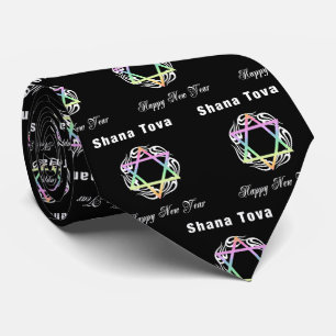Shana Tova Jewish Star Neck Tie Krawatte
