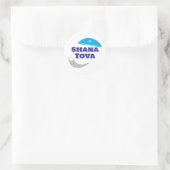 Shana Tova - Kippah und Shofar Runder Aufkleber (Tasche)