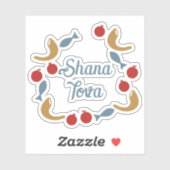 Shana Tova-Kranz Aufkleber (Blatt)