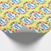 Shana Tova-Kreise - pastellgelb Geschenkpapier (Ecke)