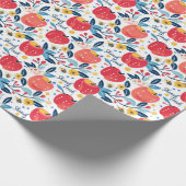 Shana Tova mit Äpfeln und Bienen Geschenkpapier (Ecke)