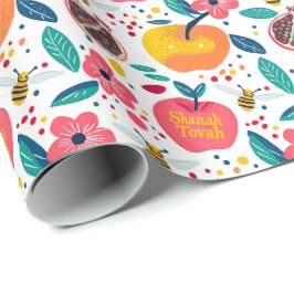 Shana Tova mit Äpfeln und Bienen Geschenkpapier