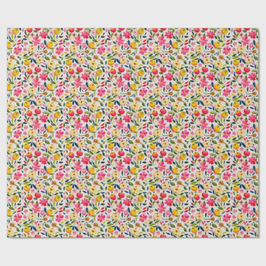 Shana Tova mit Äpfeln und Honigtröpfchen Geschenkpapier (Flach)