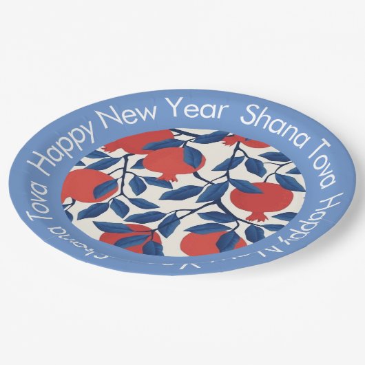 Shana Tova Pappteller (Schrägansicht)