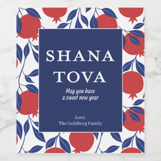 Shana Tova Personalisiert Wine Labels Weinetikett (Einzelnes Label)