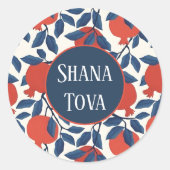 Shana Tova Pomegranate Runder Aufkleber (Vorderseite)