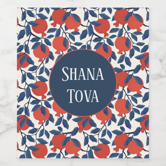 Shana Tova Pomegranate Weinetikett (Einzelnes Label)