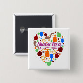 Shana Tova Rosh Hashanah Jüdischer Neujahrsurlaub Button (Vorne & Hinten)