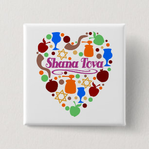 Shana Tova Rosh Hashanah Jüdischer Neujahrsurlaub Button