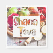 Shana Tova - Rosh Hashanah mit Äpfeln und Honig Serviette (Vorderseite)